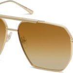 SOJOS Retro Oversized Square Polarized Sunglasses for Women and Men Vintage Shades UV400 Classic Large Metal Sun Glasses